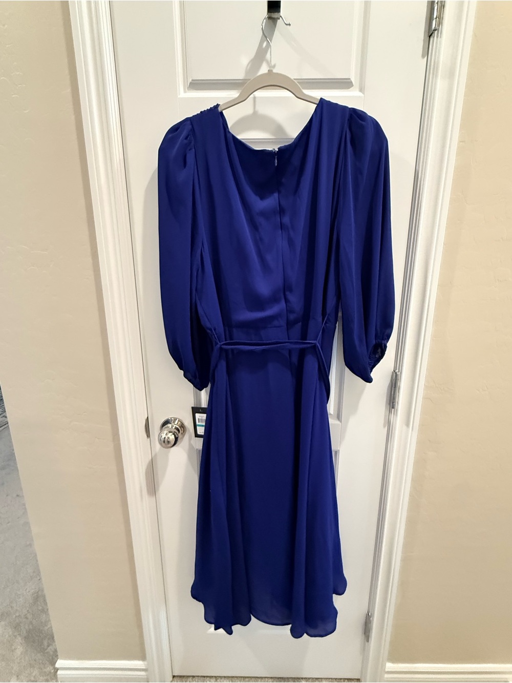 Dkny Electric Blue Faux-Wrap Midi Dress - Picture 2 of 4